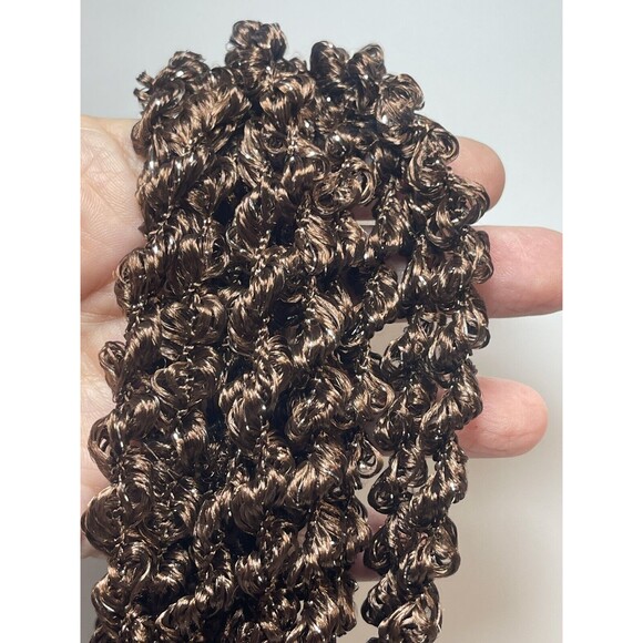 Brown Multi Strand Magnetic Yarn Necklace With Matching Scarf - Picture 3 of 6